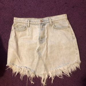 7 For All Man Kind Frayed Denim Skirt Size 29